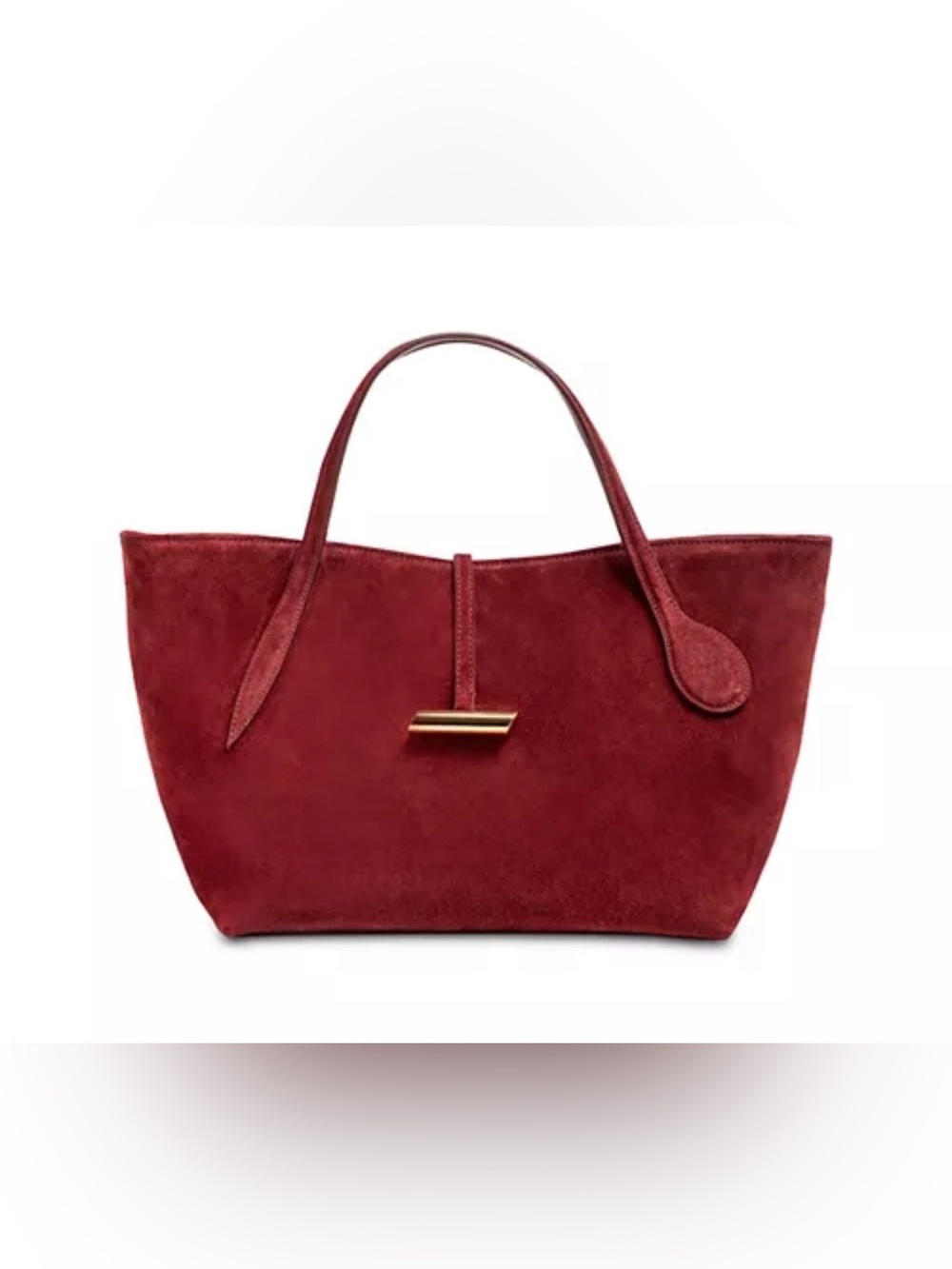 LIFFNER Petite Penne Tote in burgundy suede